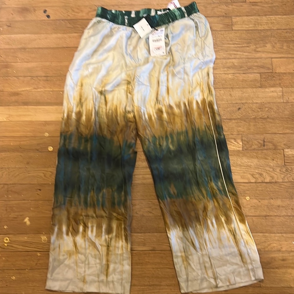 Zara Green Silk Skirt XL